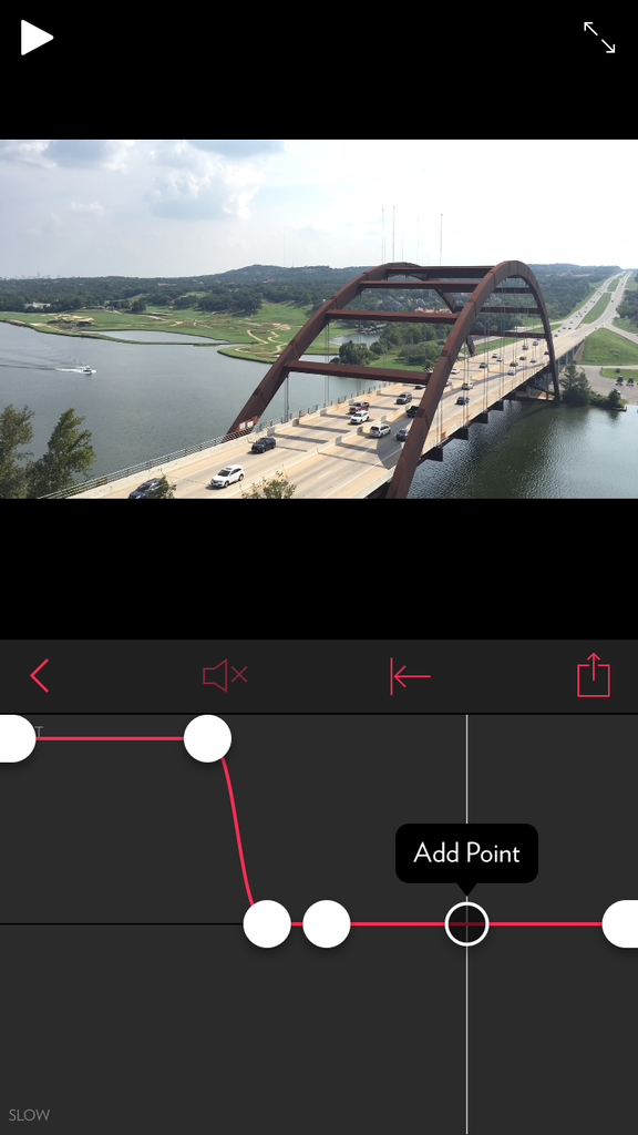 Add and remove points on the timeline to refine your video's speed.