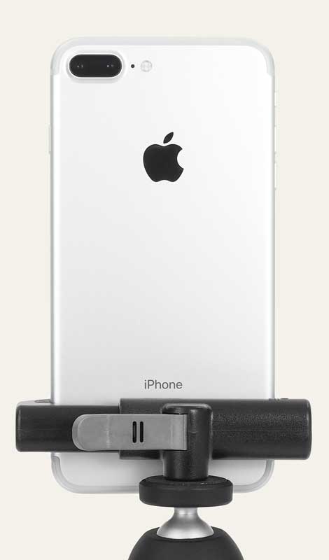 the glif holding a phone in portrait orientation.